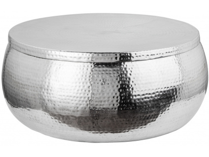 Stříbrný kovový konferenční stolek Cuvre 70cm