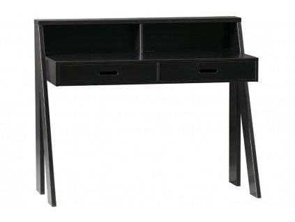 Černý dřevěný pracovní stůl Ernie 112 cm