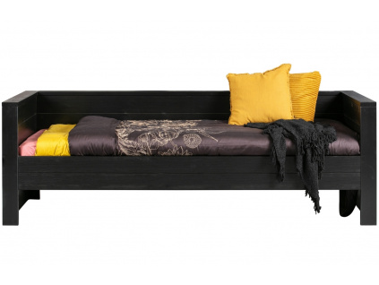 Černá dřevěná dětská postel Koben 90 x 200 cm