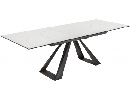 Šedý mramorový rozkládací jídelní stůl Marbre 180-230x90 cm