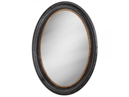 Černé oválné závěsné zrcadlo Balton 95 x 135 cmNávrh bez názvu (2)