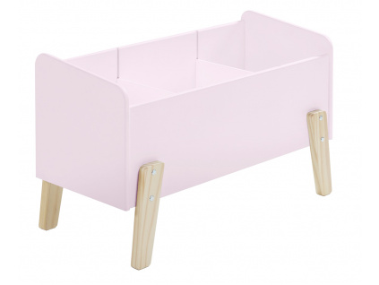 Růžový lakovaný úložný box na hračky Vipack Kiddy 39 x 80 cm