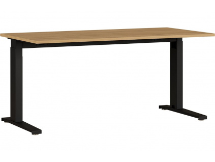 Dubový kancelářský stůl GEMA Leanor 160x80 cm s černou podnoží