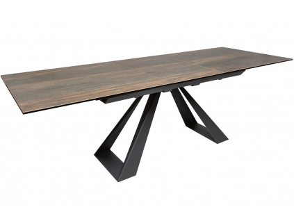 Hnědý mramorový rozkládací jídelní stůl Marbre 180-230x90 cm