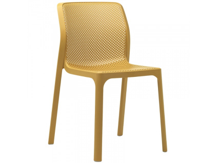 Hořčicově žlutá plastová zahradní židle Bit