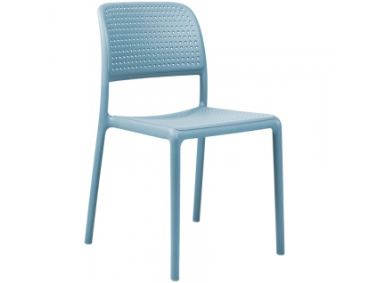 Světle modrá plastová zahradní židle Bora