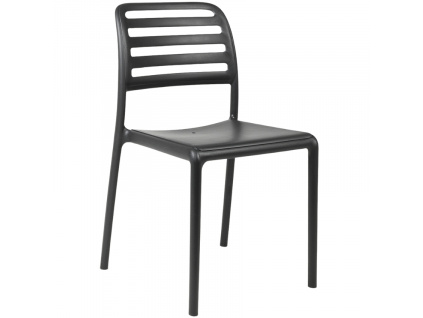 Antracitově šedá plastová zahradní židle Costa