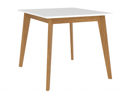 Bílý dřevěný jídelní stůl Thia 85 x 85 cm