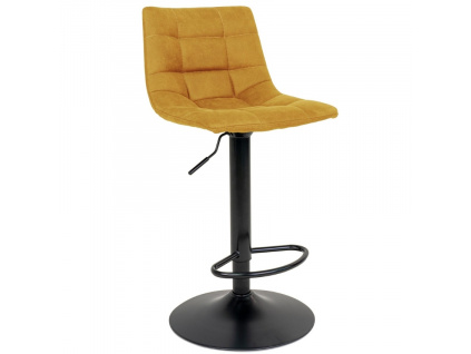 Žlutá látková barová židle Nellie 63-83 cm