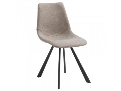 Béžovo šedá koženková jídelní židle Kave Home Alve