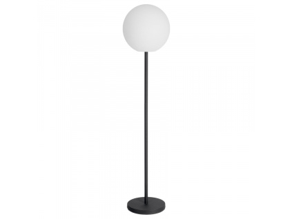 Bílá plastová stojací LED lampa Kave Home Dinesh 155 cm s černou podnoží