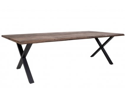 Tmavě hnědý dubový jídelní stůl Tolon 300 x 100 cm