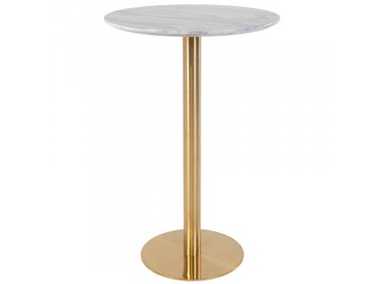 Zlatý mramorový kulatý barový stůl Ascona 70 cm