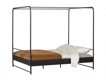 Černá kovová dvoulůžková postel Alma 160 x 200 cm