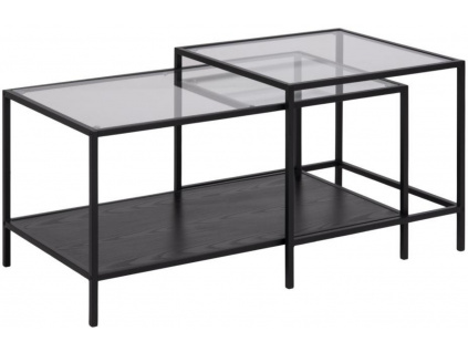 Černý skleněný konferenční stolek Darila 90 x 55 cm