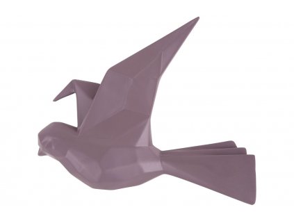 Fialová nástěnná dekorace Origami Bird M