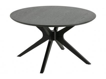 Černý dřevěný kulatý konferenční stolek Luella