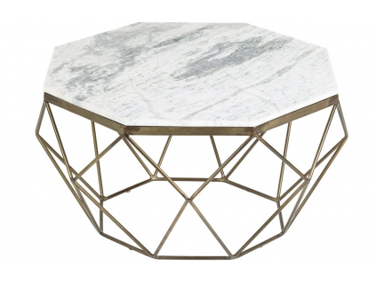 Bílý mramorový konferenční stolek Centurio 69 cm