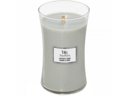 Velká vonná svíčka Woodwick, Lavender & Cedar