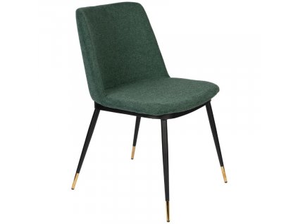 Tmavě zelená látková jídelní židle WLL LIONEL