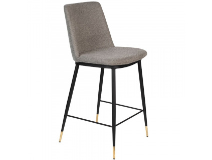 Světle šedá látková barová židle WLL LIONEL 65 cm