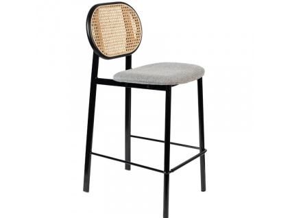 Šedá látková barová židle ZUIVER SPIKE 65 cm s ratanovým opěradlem848x848 (6)