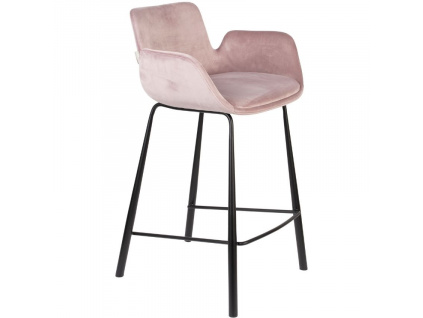 Růžová sametová barová židle ZUIVER BRIT 67,5 cm848x848 (5)