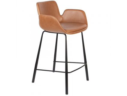 Hnědá koženková barová židle ZUIVER BRIT LL 67,5 cm848x848 (1)