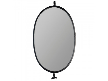 Černé kovové nástěnné zrcadlo WLL LARA