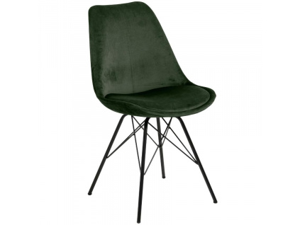 Zelená sametová jídelní židle Erisa