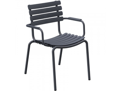Šedá plastová zahradní židle HOUE ReClips s područkami848x848