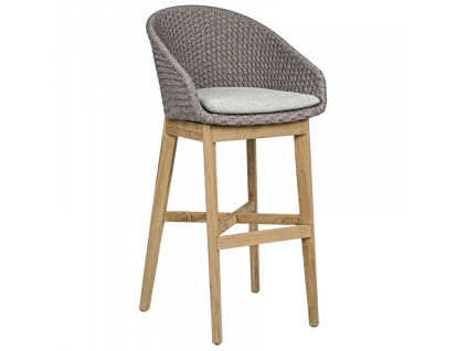 Šedá pletená zahradní barová židle Bizzotto Crochela 80 cm