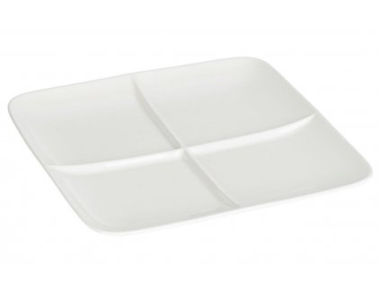 Bílý porcelánový servírovací talíř Kave Home Pierina 24,8 x 24,8 cm