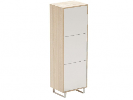 Bílá dubová kancelářská skříň Thor 158,2 cm x 52 cm
