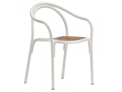 Bílá kovová zahradní židle Soul
