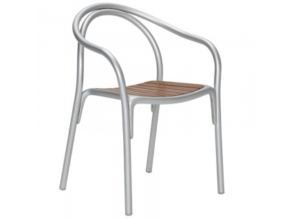Stříbrná kovová zahradní židle Soul