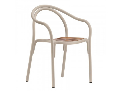 Béžová kovová zahradní židle Soul