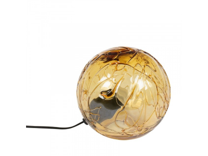 Jantarová skleněná stolní lampa DUTCHBONE LUNE 25 cm