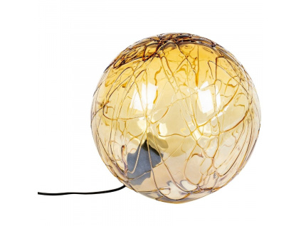 Jantarová skleněná stojací lampa DUTCHBONE LUNE 40 cm