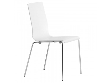 Bílá plastová jídelní židle Kuadra 1151