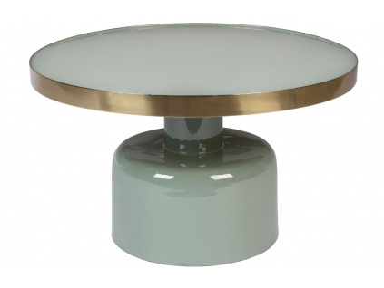 Zelený kovový konferenční stolek ZUIVER GLAM 60 cm