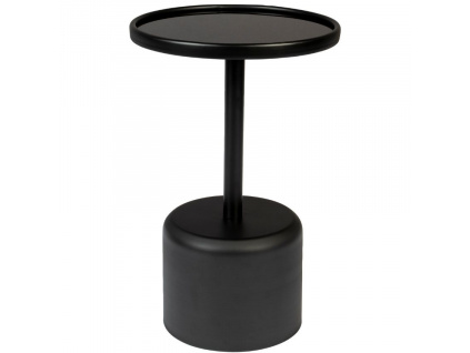 Černý skleněný odkládací stolek WLL MILO 40 cm