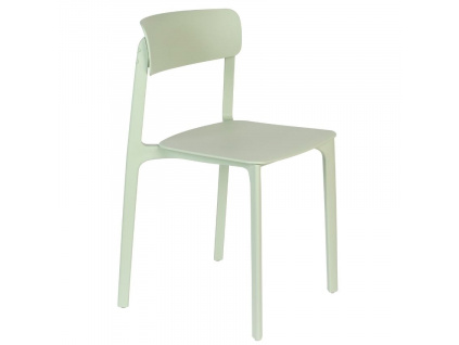 Světle zelená plastová jídelní židle WLL CLIVE