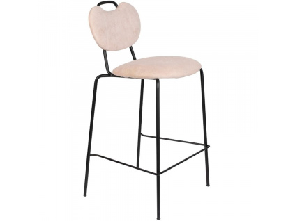 Světle růžová látková barová židle WLL ASPEN 65 cm