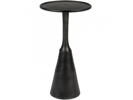 Černý kovový kulatý odkládací stolek WLL NOAH 35 cm