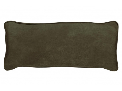 Tmavě zelený kožený polštář Bearny 30 x 70 cm