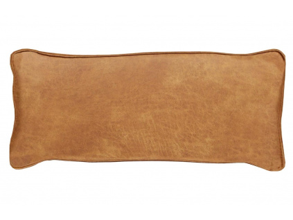 Hnědý kožený polštář Bearny 30 x 70 cm