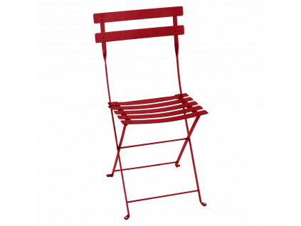 Mákově červená kovová skládací židle Fermob Bistro