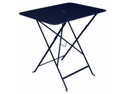 Tmavě modrý kovový skládací stůl Fermob Bistro 57 x 77 cm