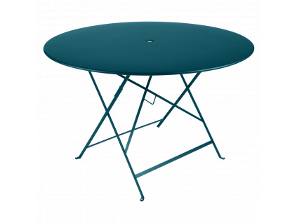 Modrý kovový skládací stůl Fermob Bistro Ø 117 cm